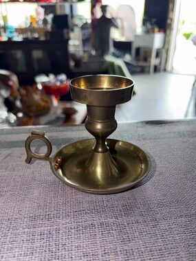 Vintage Solid Brass Candle Holder